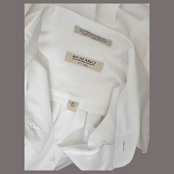 Mens White Merano Dress Shirt 15/33 - Picture 6 of 6